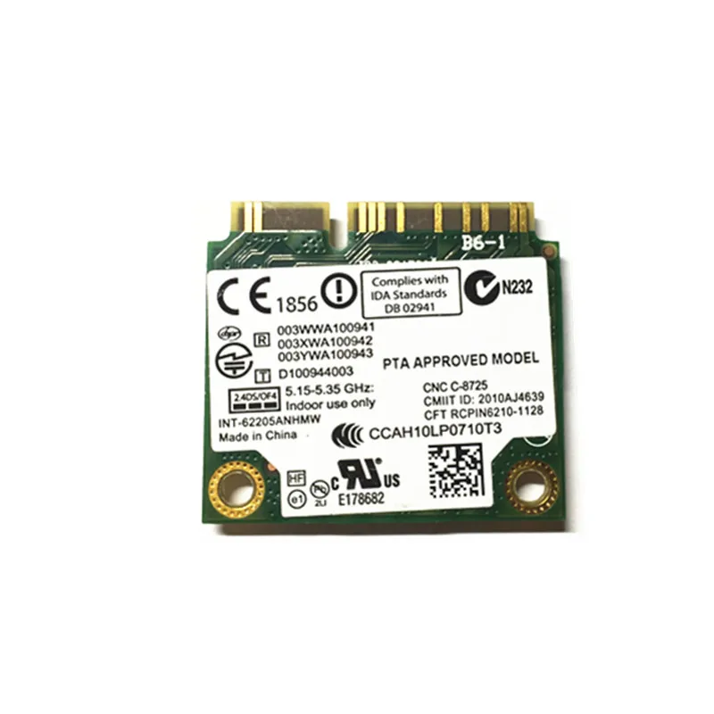 Для Intel 6205 6205HMW half MINI PCI-E Двухдиапазонная 2 4 ГГц/5 ГГц Wlan Wi-Fi беспроводная карта 300 м |