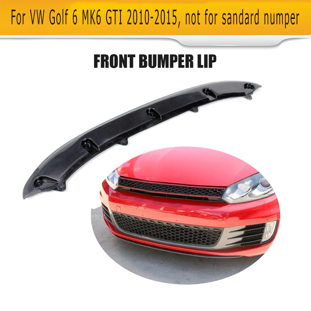 Передний бампер диффузор спойлер для Volkswagen VW Golf 6 MK6 GTI 2010 2011 2012 2013 автомобиль углеродное волокно черный
