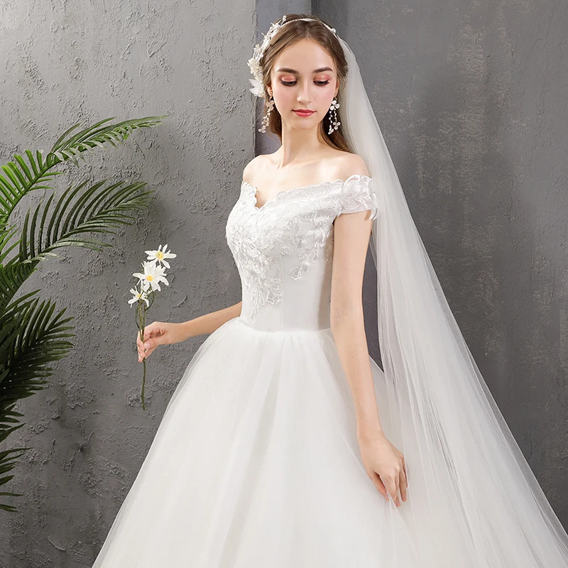 Vestidos De Novia роскошное простое свадебное платье нежное кружевное с v образным