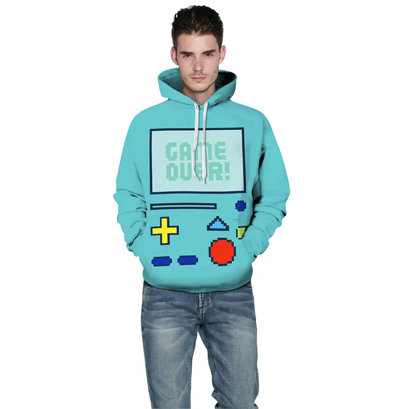 Fashion Hoodeds Interesting Game Over Tetris Machine Sportswear Long Sleeve Vegetables 3D Sweatshirts Men Women Hoodies Coat | Мужская