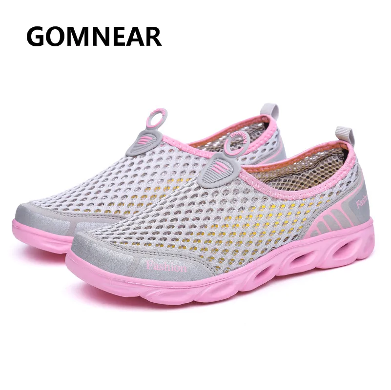 Женские кроссовки без застежки gomближнего и розового цвета Водная обувь Летний