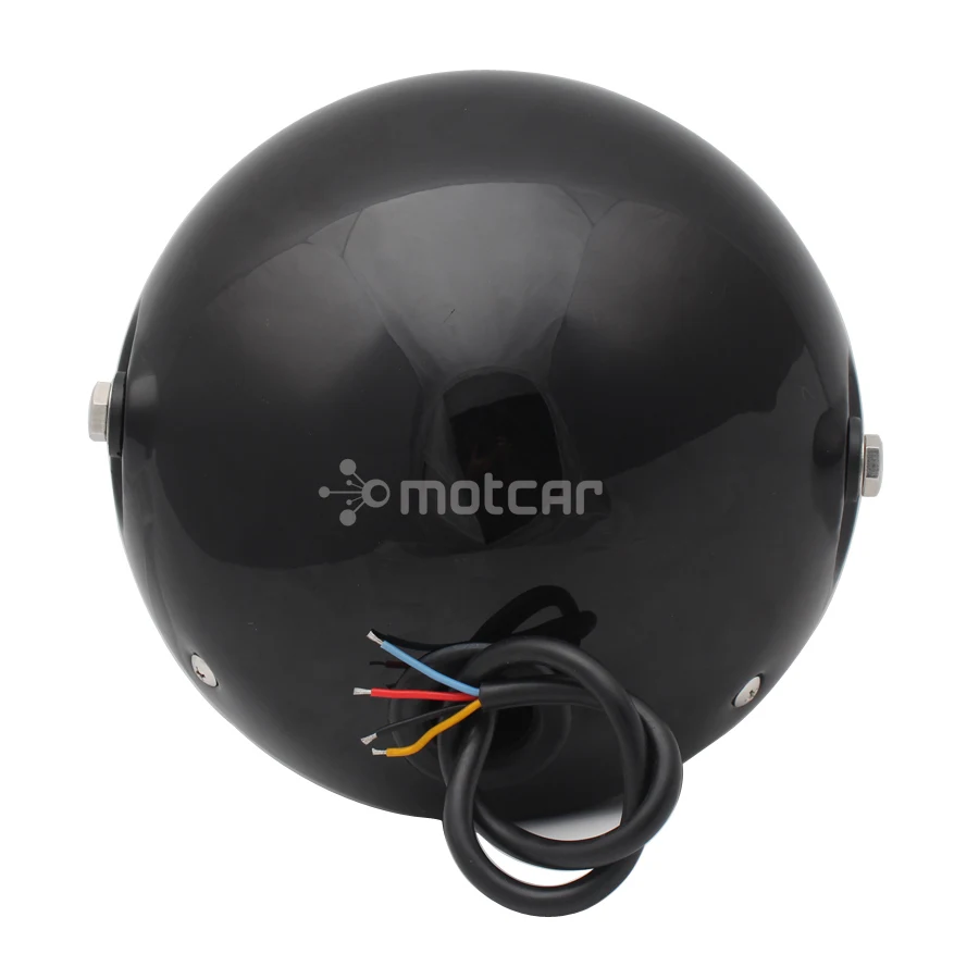 Мотоцикл суперяркая белая фара светодиодная Светильник Ретро Черный DC 12 V 65 W " алюминиевая фара универсальный скутер Hi/ближнего света лампа