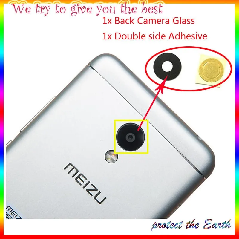 Задний Камера Стекло объектив для Meizu MX4 MX5 Pro 5 Pro 6 M2 M3 M3s M2 M5 M5s M6 Примечание M6S 16 16th Note 8 Запасная часть