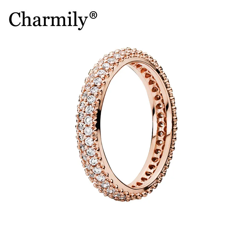 Женское кольцо Charmily из 100% стерлингового серебра 925 пробы с прозрачными фианитами
