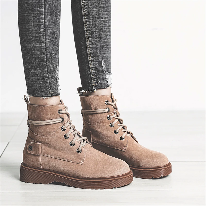 Женские ботинки на резиновой платформе SONDR bottines черные коричневые шнурках