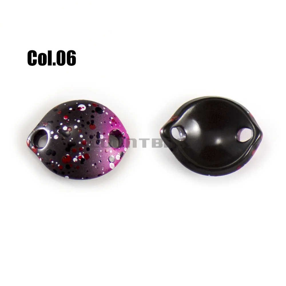 Countbass литья ложка с орнаментом в виде корейского одинарный крючок, Размер 14 x11mm, 1,6g 1/16 унций лосось форель Щука бас рыболовные приманки, приманка для рыбы - Цвет: 06