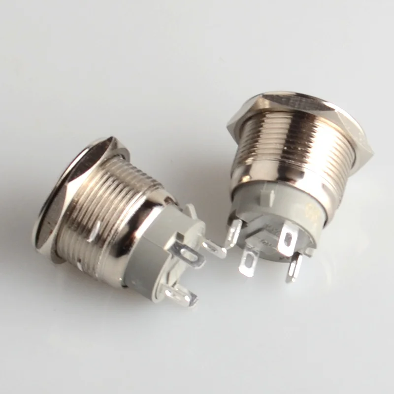 1PC 19mm Switch-Side Momentary Metal Annular Push Button Switch Ring LED Self-Recovery Waterproof Car Door | Строительство и