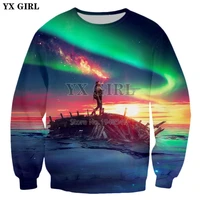 yx girl brand clothing 2018 new fashion men long sleeve pullovers ancient future sky sea 3d print mens womens sweatshirts