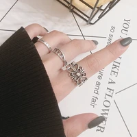 simple thai silver retro ring trend cross punk personality men and women open index finger ring for wholesale