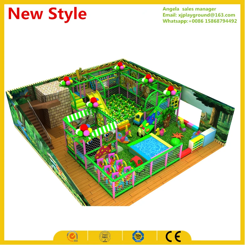 

2017 Jungle theme commercial indoor playground with water bed