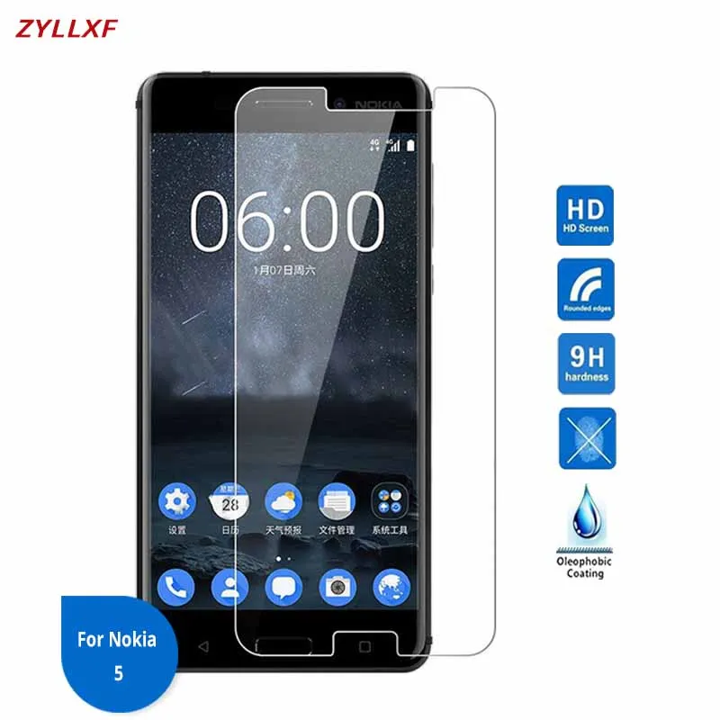 Для Nokia 5 закаленное стекло Премиум Защитная пленка 9H 2 защитная на Nokia5 TA-1024 TA-1027