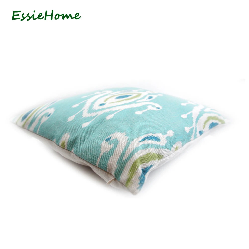 Подушка для дивана с рисунком икат зеленый цвет ручным принтом | Дом и сад