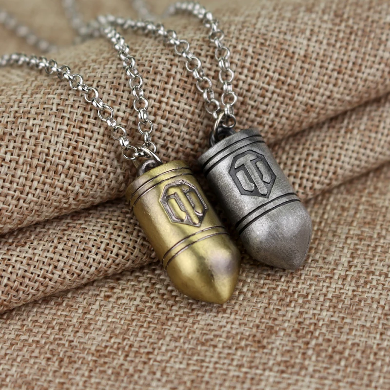 Прямая поставка ожерелье с металлической подвеской в виде пули из игры World of Tanks