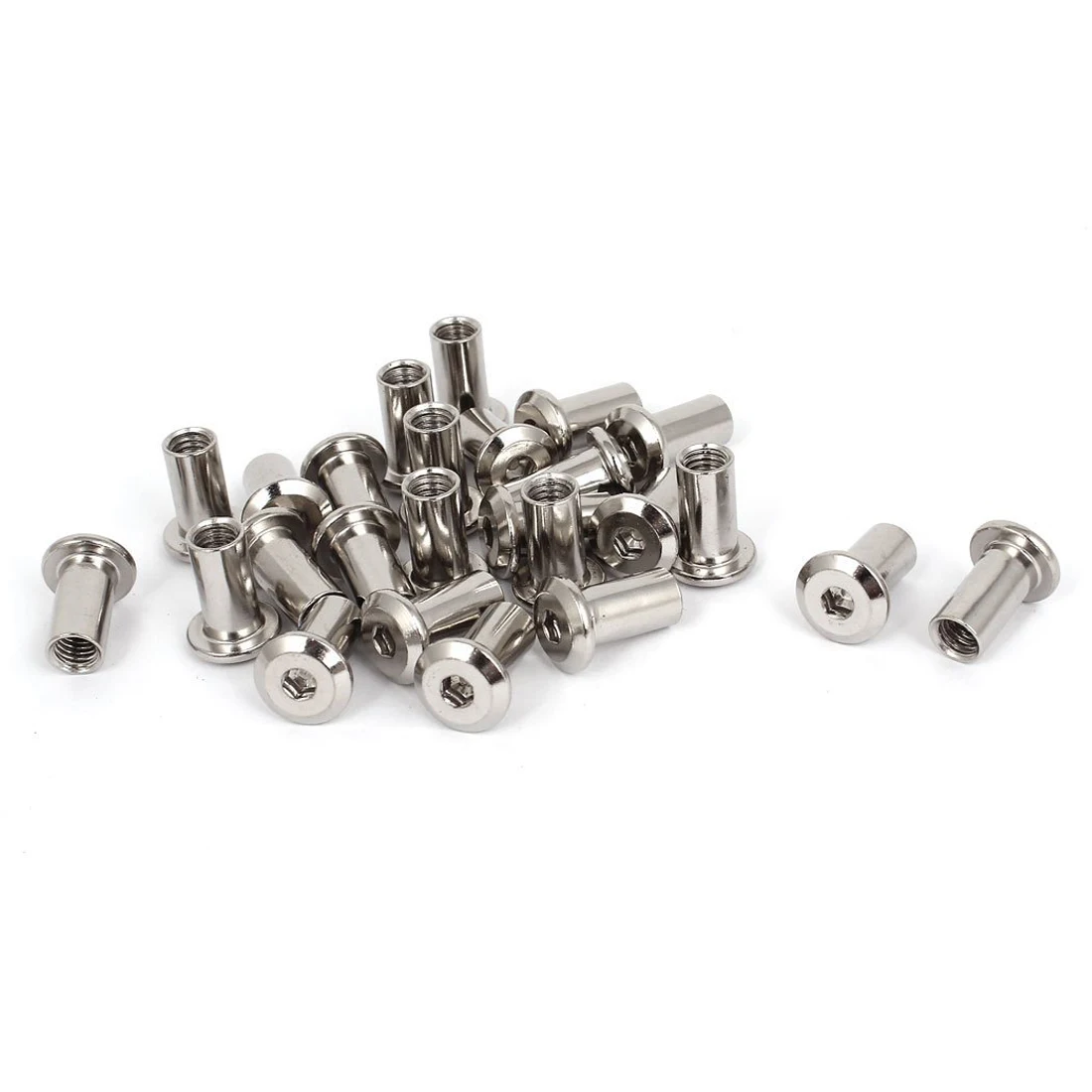 HHTL 25pcs M6 заклепки Шестигранная головка крышка винта баррель гайка мебельная