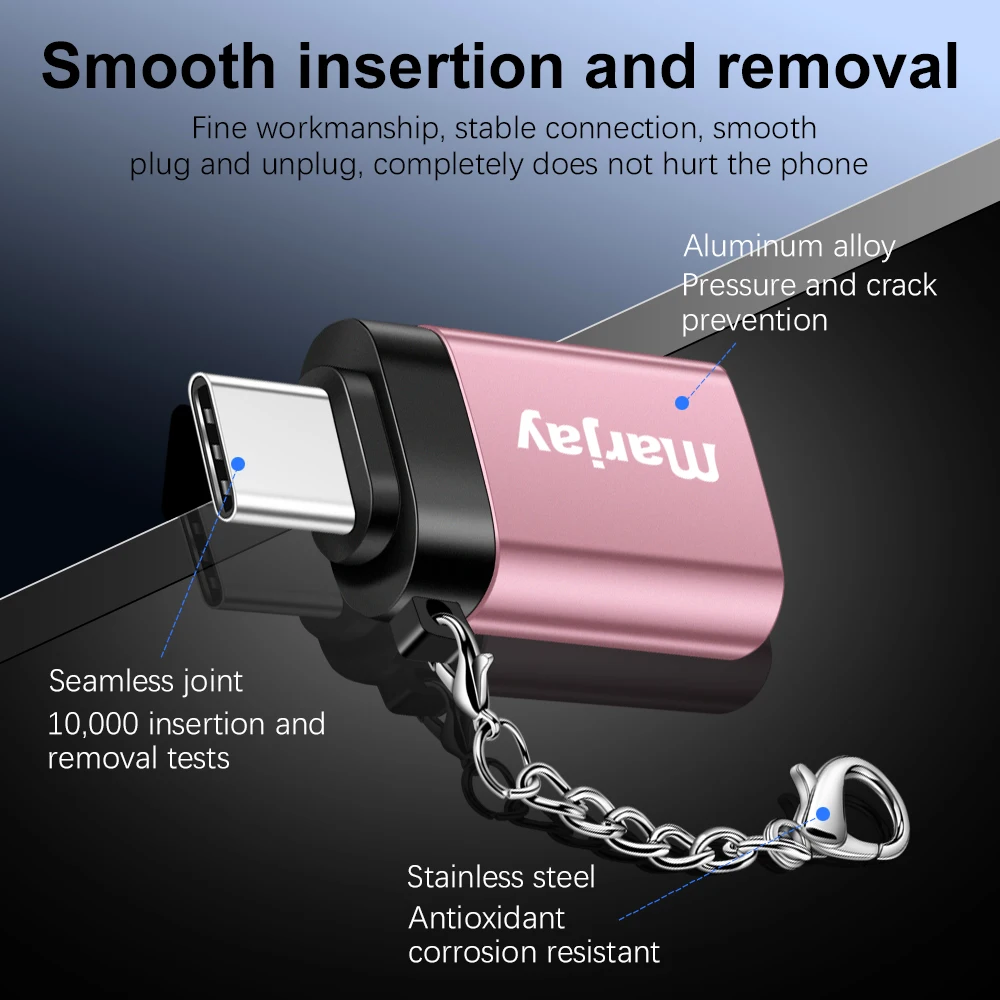Marjay адаптер USB type C до USB 3,0 адаптер Thunderbolt 3 Тип C адаптер OTG кабель для Macbook pro Air samsung S10 S9 USB OTG