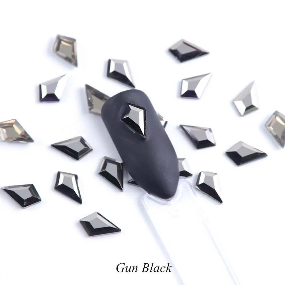 Gun Black 10 шт. Стразы ab crystal Diamond золотые наклейки для ногтей-задняя блеск страз драгоценного камня украшения ваших ноготков, 3D Подвески Ювелирные изделия CH739-1 - Цвет: Gun Black