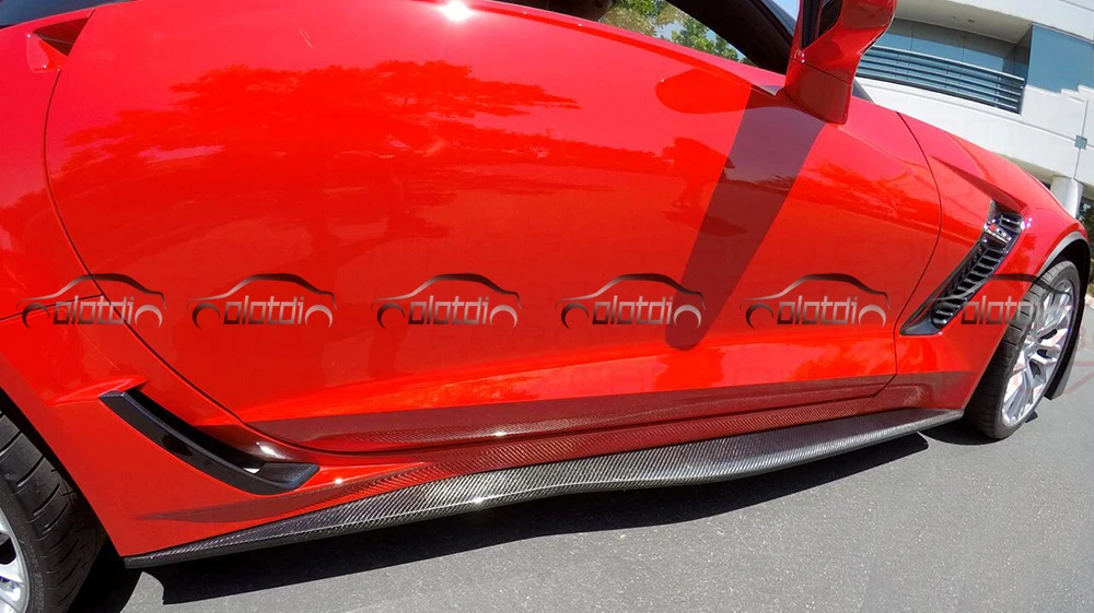 H1 Стиль сбоку юбки фартук губы расширение углеродного волокна для Chevrolet Corvette C7 стайлинга автомобилей обвесы