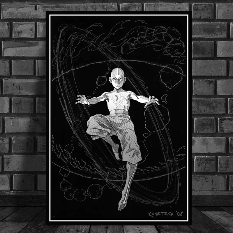 0018 Аватар Последний Airbender Aang Fight аниме художественный постер Картина Настенная картина для домашнего декора плакаты и принты - Цвет: 0018