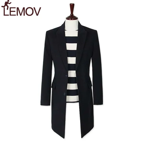 LEMOV мужской Тренч с отложным воротником и длинным рукавом кардиган верхняя