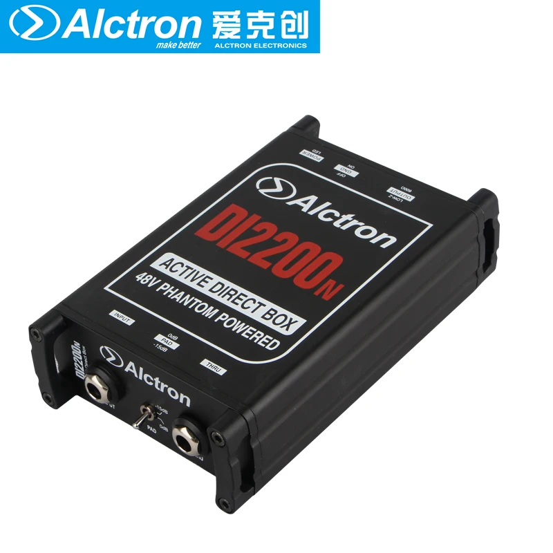 Alctron DI2200N высокопроизводительный 48В phantom powered активный DI бокс предназначен для