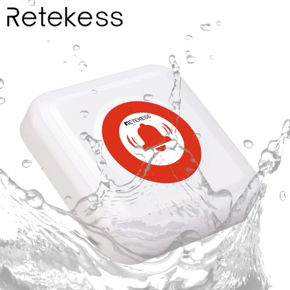 Беспроводной звонок Retekess TD002 водонепроницаемый IPX3 передатчик кнопки вызова для