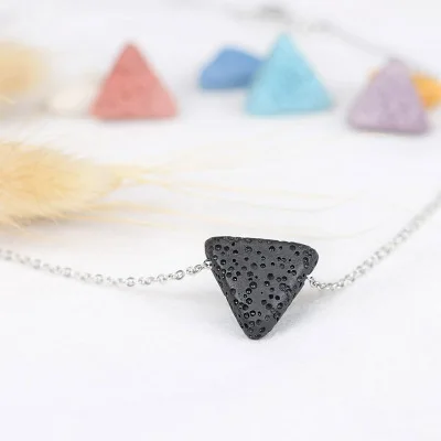 Triangle Lava Rock Stone Necklace for aromatherpy Diffuser Jewelry | Украшения и аксессуары
