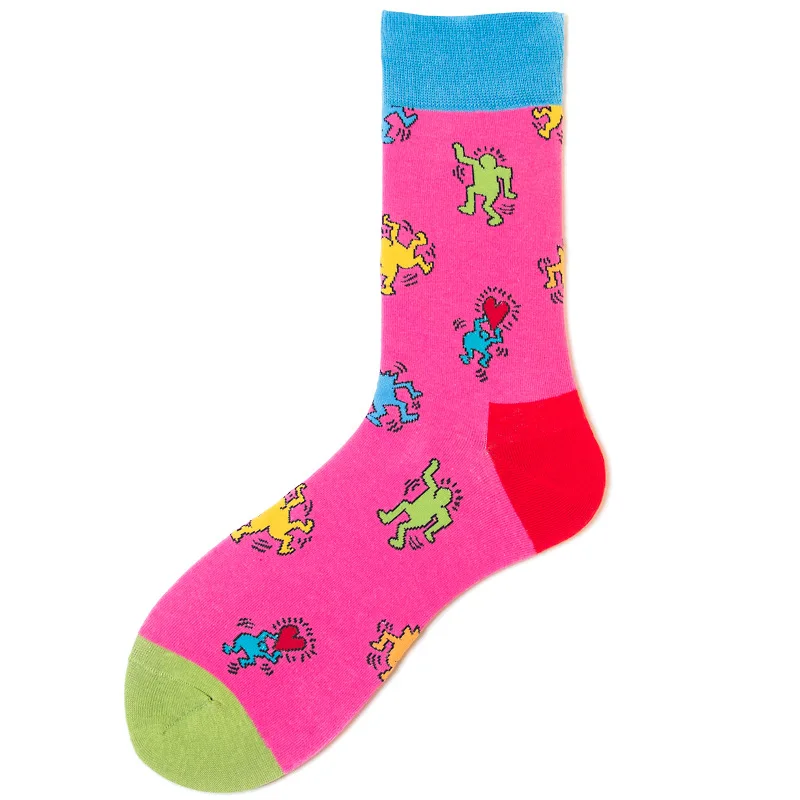 Брендовые мужские модные счастливые носки 3 цвета разные Стиль Love из чесаного