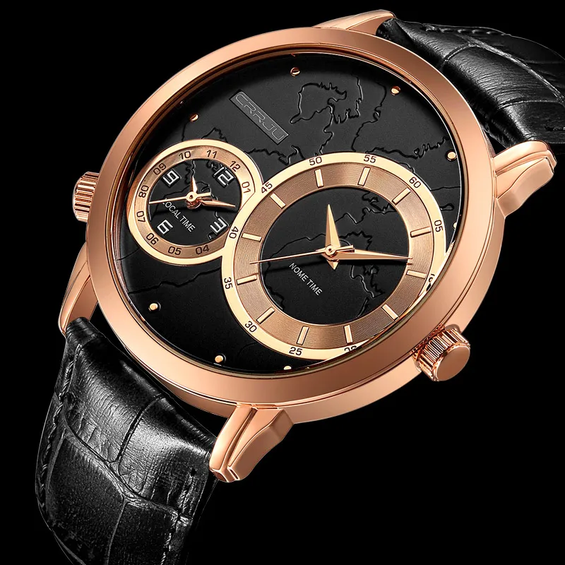 Часы CRRJU Мужские кварцевые в стиле милитари роскошные Брендовые спортивные