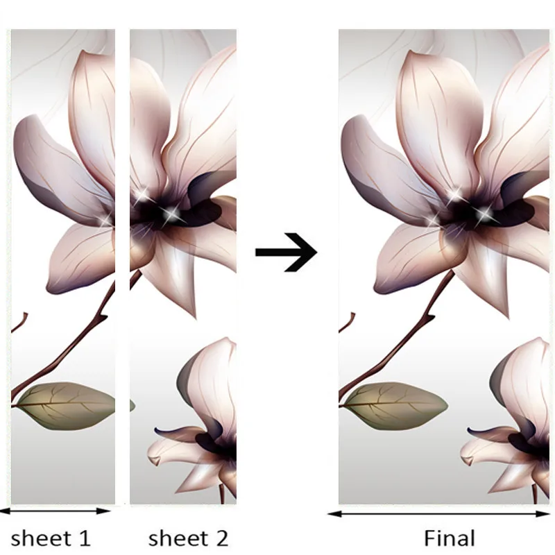 Door Sticker Modern Creative Art 3D Flower Wallpaper Living Room Bedroom Home Decor Wall Decals PVC Self-Adhesive Stickers | Дом и сад