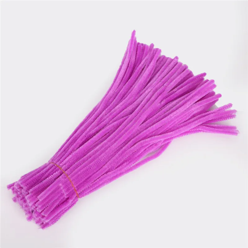 Light Purple 100 шт(толщина 5 мм х длина 30 см) Детская плюшевая обучающая игрушка ремесла красочные трубы очиститель игрушки ручная работа, сделай сам, ремесло - Цвет: Light Purple