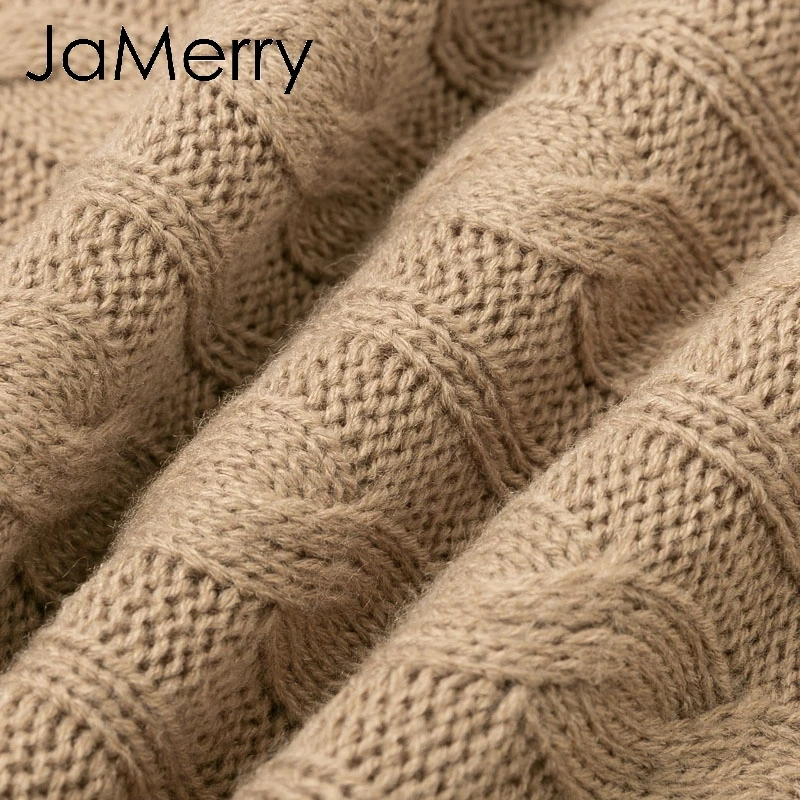 JaMerry, Ретро стиль, водолазка, вязаный женский свитер, плащ, рукав летучая мышь, Осень-зима, Женский пуловер, свитер с разрезом по бокам, верблюжий джемпер