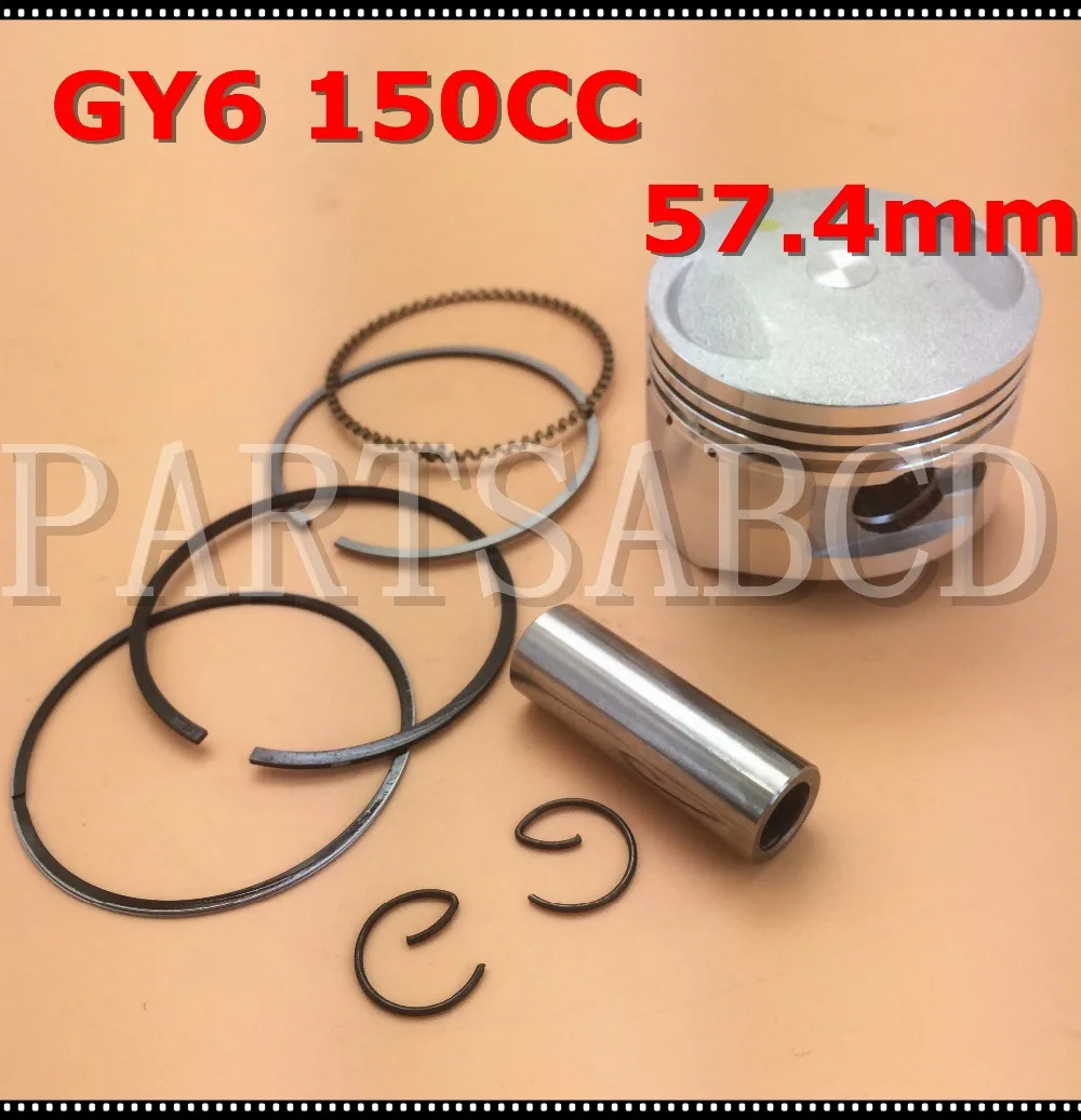 

Комплект поршней GY6, 57,4 мм, штифт 15 мм, комплект поршней для 4-тактных двигателей QMJ QMI/152 GY6 для скутеров