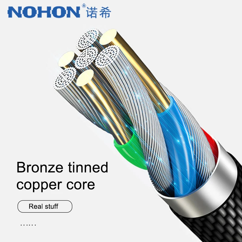 Кабель NOHON USB 5A Type C для Huawei P10 Mate10 9 Pro Samsung Xiaomi Mi 5X 6X redmi Note7 OnePlus шнур быстрой зарядки и