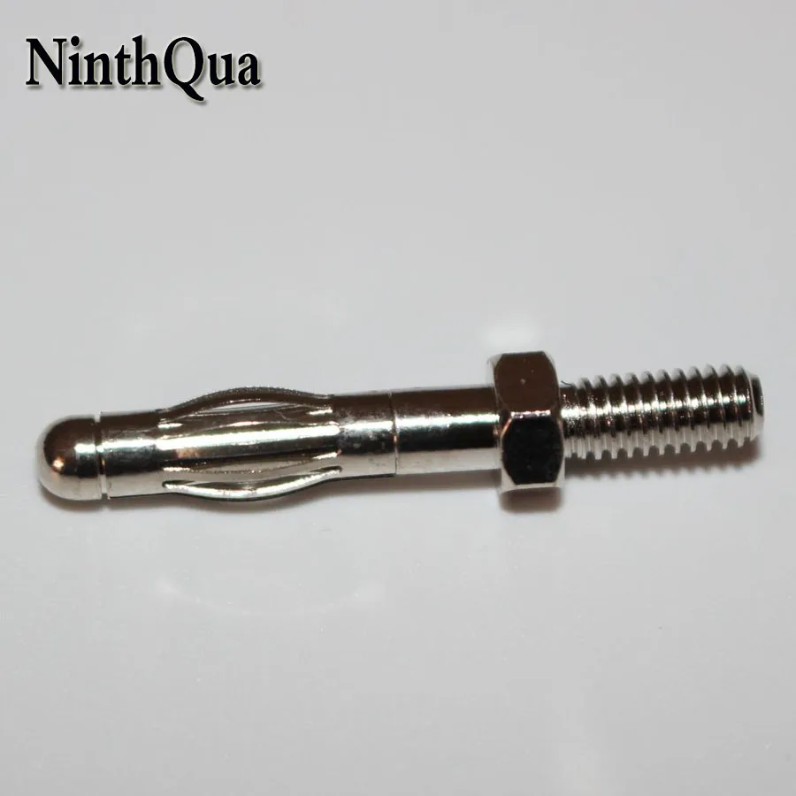

200pcs Thread 4mm Banana Plug for Panel Mount M4 Bolt Fitted Uninsulated Plugs Adaptor Connector