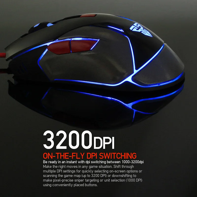 Gaming Mouse Wired USB 6D Buttons DPI 4 Modes 1.8M LED Light Fashion For Computer IJS998 | Компьютеры и офис