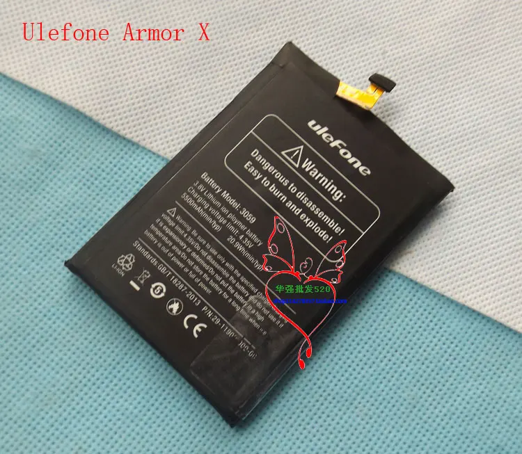 

Original ulefone Armor X Battery New 5.5inch ULEFONE armor x Mobile Phone Battery 5500mAh model 3059