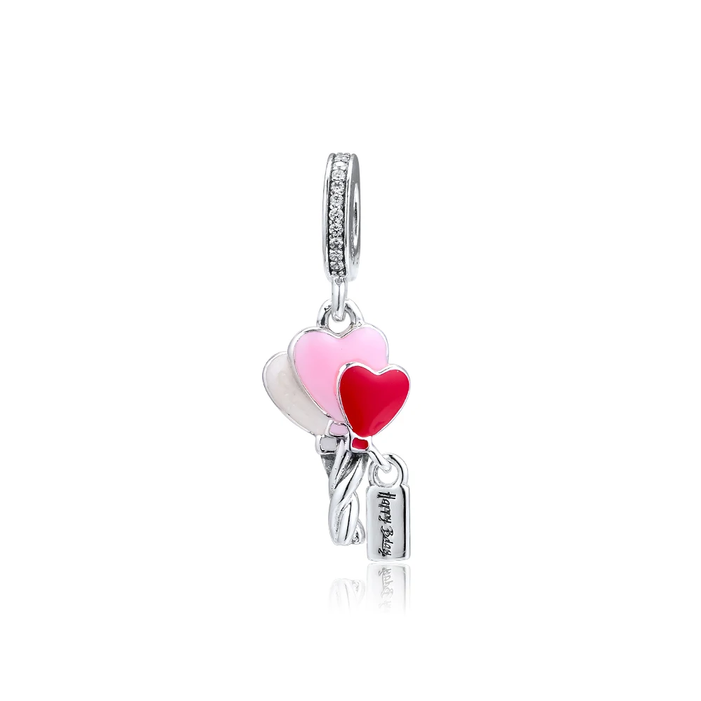

Heart Balloons Dangle Charm Fits Sterling Silver Jewelry Snake Chain Bracelets For Woman Beads For Jewelry Making