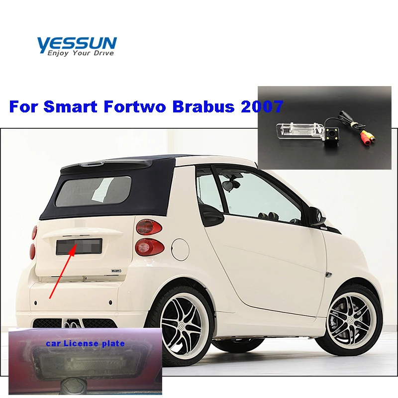 Yessun HD CCD Ночное Видение автомобиль заднего вида Реверсивный для Smart Fortwo Brabus