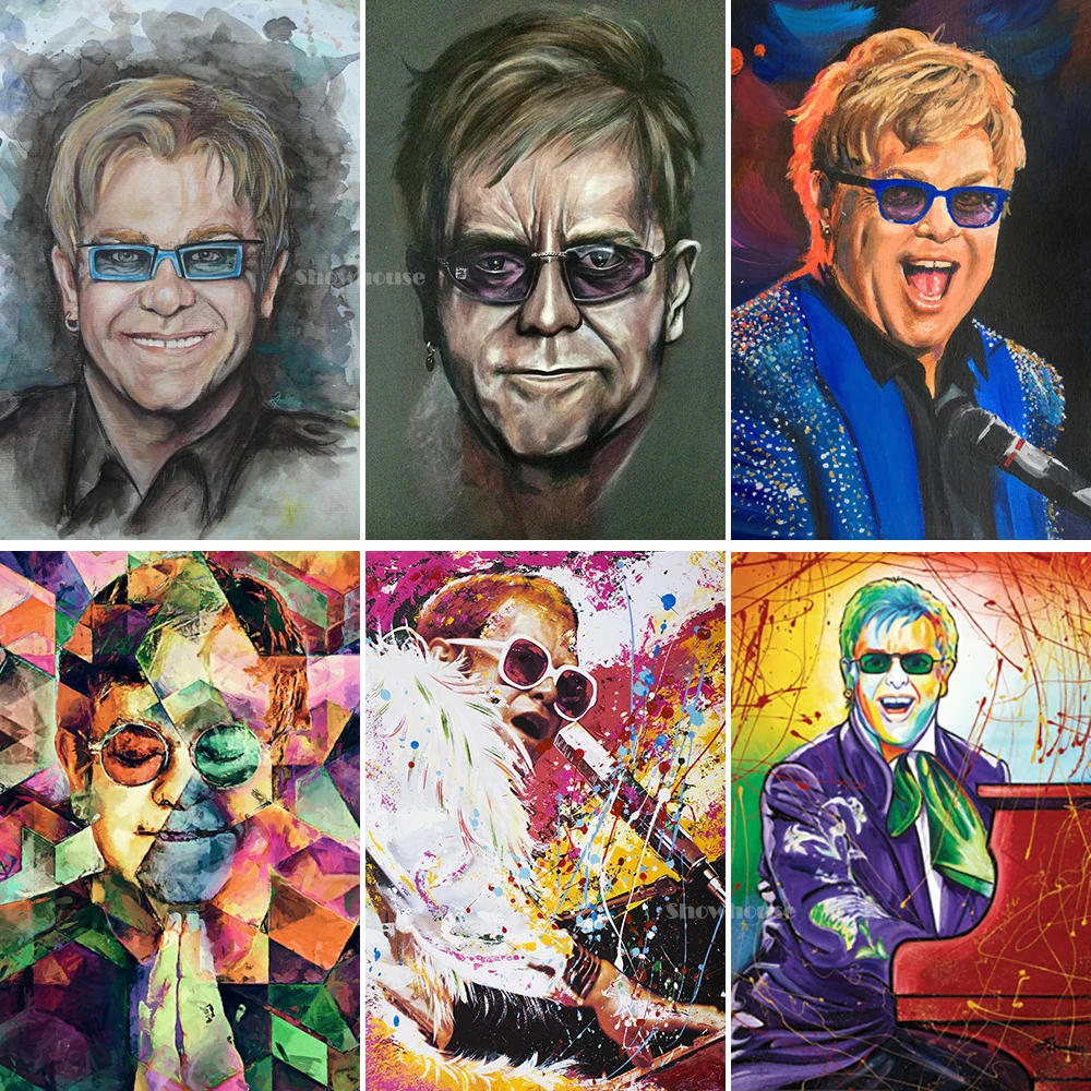 Elton John Алмазная картина сделай сам украшение для дома певица портрет Broderie Diamant