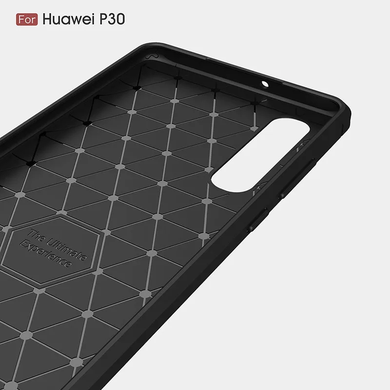 Thouport Silicone Case For Huawei P30 Pro Carbon Fiber Cover Cases ShockProof Fitted Soft TPU |