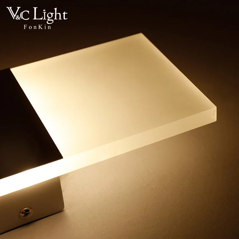 Минимализм современный настенный светильник LED белый черный для Ванная комната