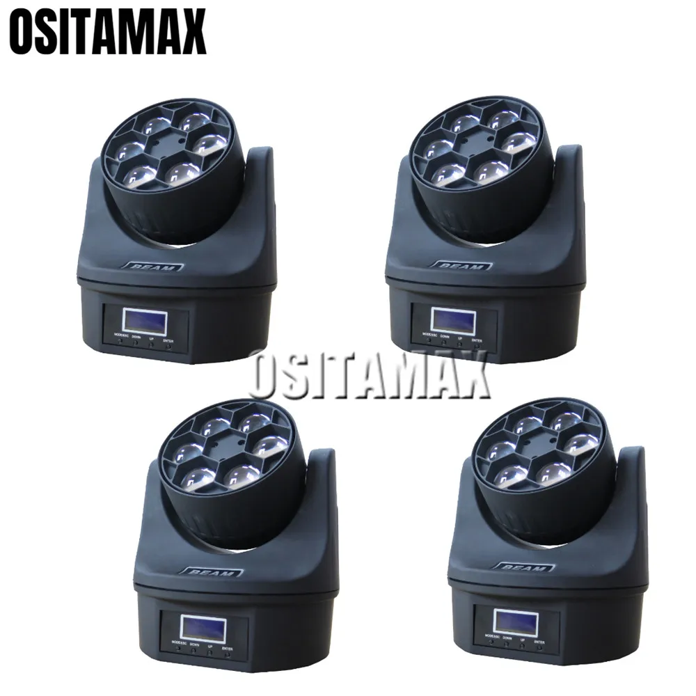 4 фары/коробка dj lyre beam 6x15 Вт rgbw глаза пчелы движущиеся головы освещение диско