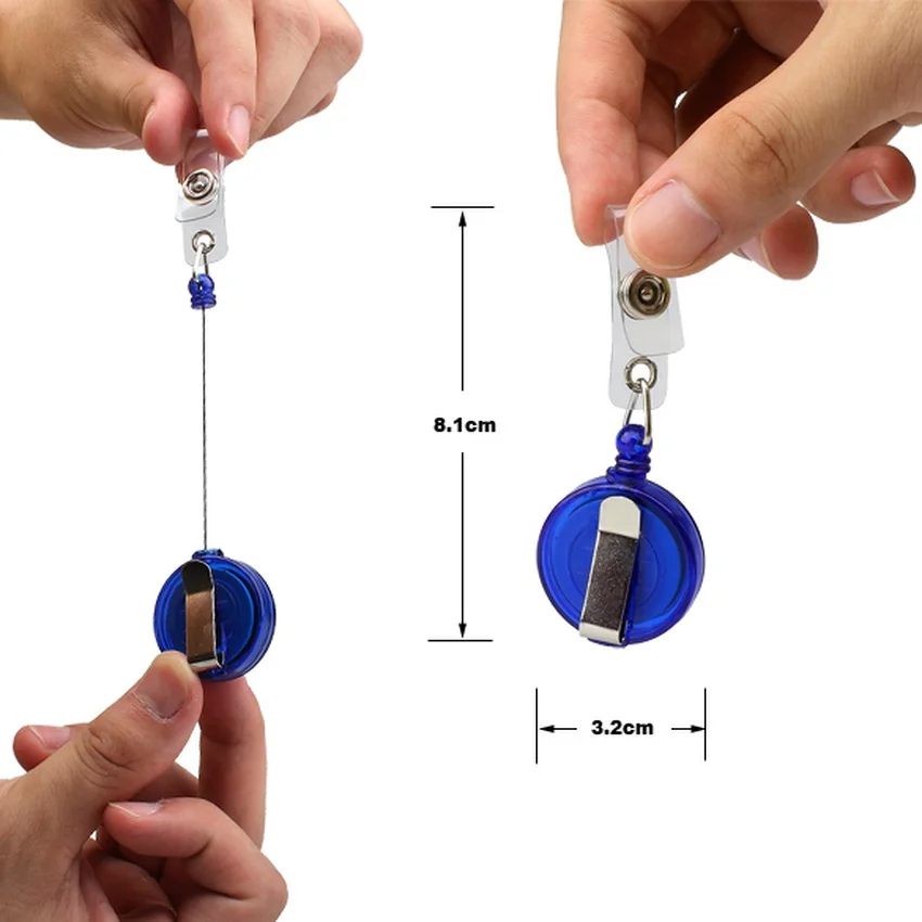 

1 Pc Retractable Ski Pass ID Card Badge Holder Reel Pull Key Name Tag Card Holders Recoil Reels For School Office Company