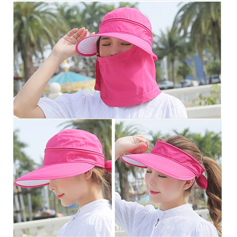 Женская складывающаяся Солнцезащитная шляпа с регулируемыми полями женская