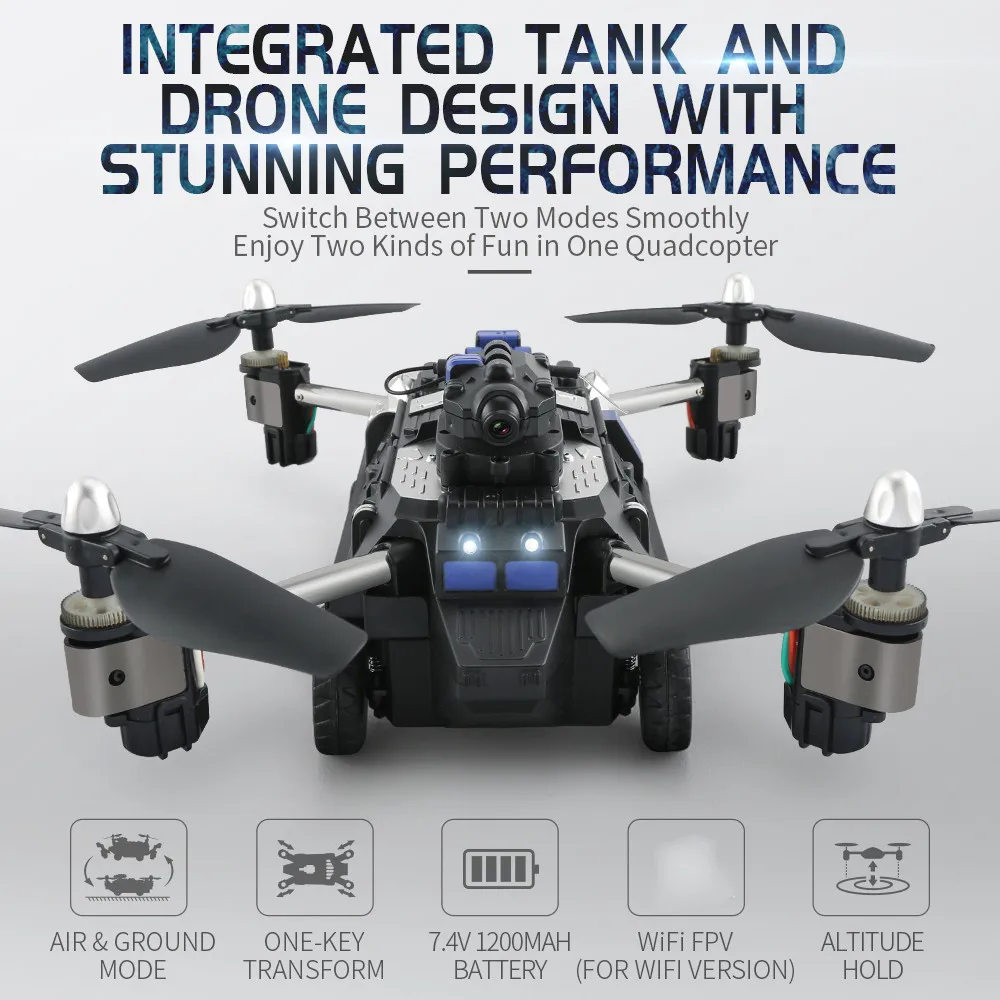 JJR/C JJRC H40WH 2 в 1 RC 4G 4CH 6 Дрон с осями wifi камерой Air летающий автомобиль VS X9 SY