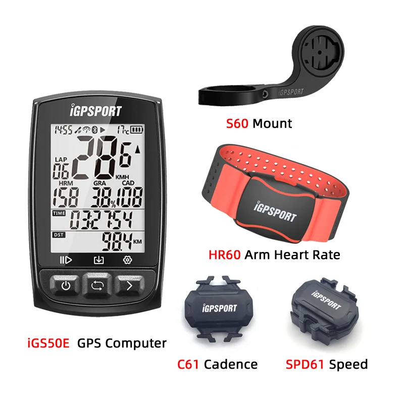 I gps порт gps iGS50E велосипедный Компьютер Водонепроницаемый IPX7 ANT+ беспроводной Спидометр велосипедный Цифровой Секундомер Велосипедный спидометр - Цвет: iGS50E Group J