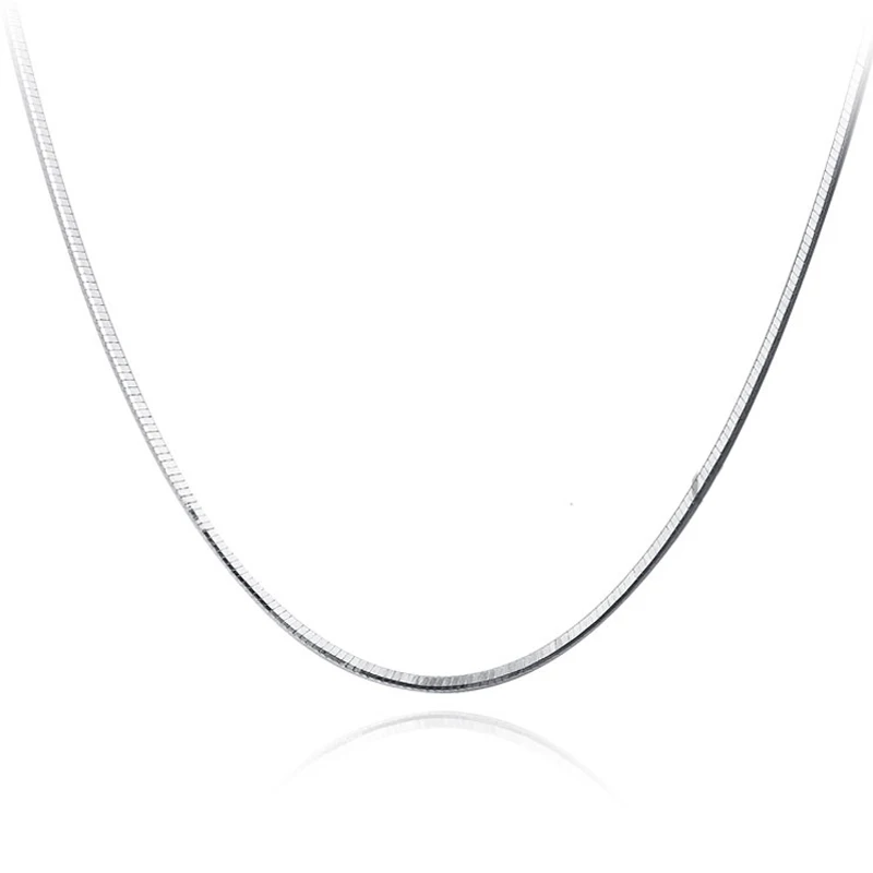 

Top 7PCS/lot 18Inch Real 925 sterling silver Chain Necklace Women Girl Gift Box Snake Rope Cross Chain Necklace Jewelry