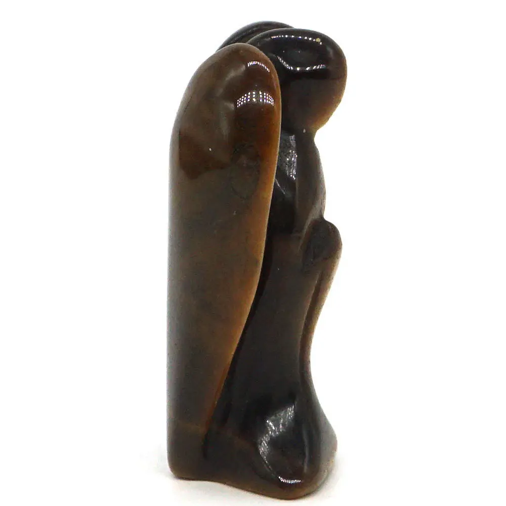 Статуэтка ангела миниатюрная резная натуральный желтый тигровый глаз камень