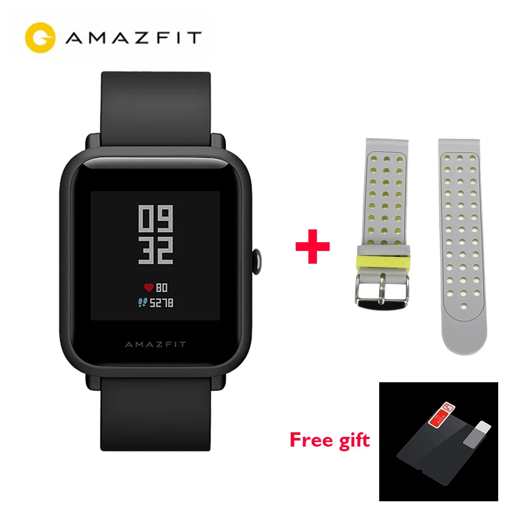 [] Оригинальные Смарт-часы Huami Amazfit Bip Lite 3 АТМ, водонепроницаемые, 45 дней в режиме ожидания, трекер сердечного ритма, умные часы - Цвет: Black w gray strap