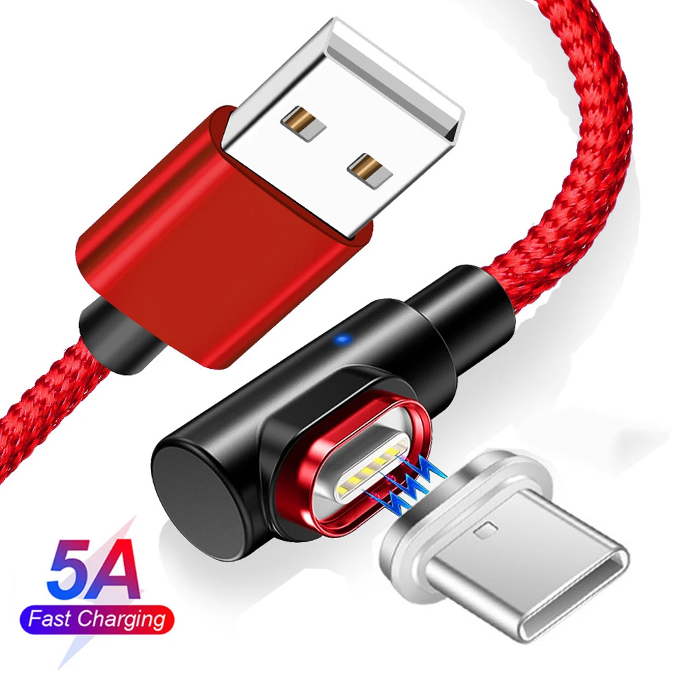 Jetjoy Магнитный 5A usb type C Быстрый кабель синхронизации зарядного устройства для huawei P30 Pro mate 20 Lite нейлоновый ткацкий светодиодный светильник